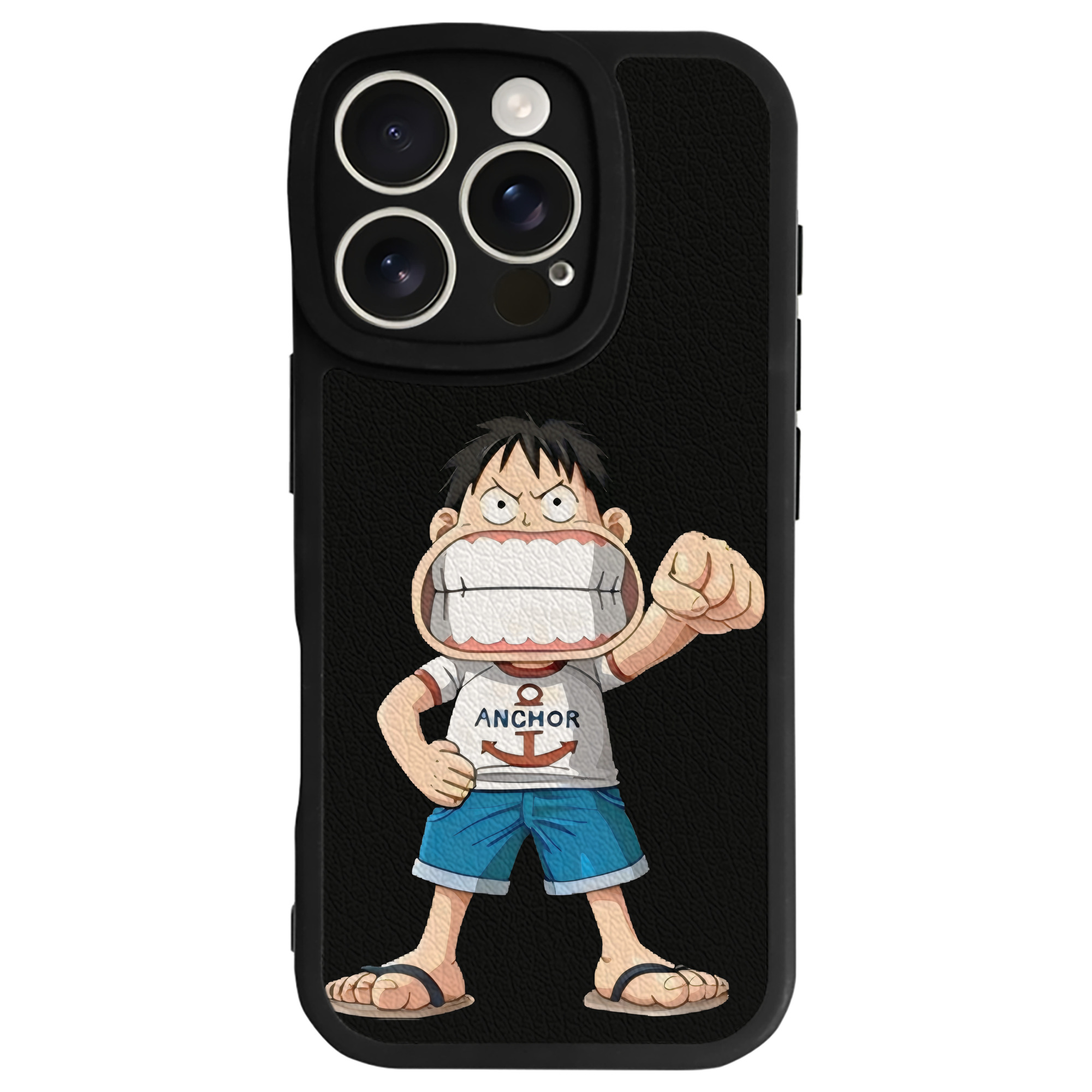 （画像用） ワンピース モンキー・D・ルフィ ONE PIECE Monkey D. Luffy 【iPhone 16シリーズ対応】シリコンスマホケース（レザー調） 材質：シリコン